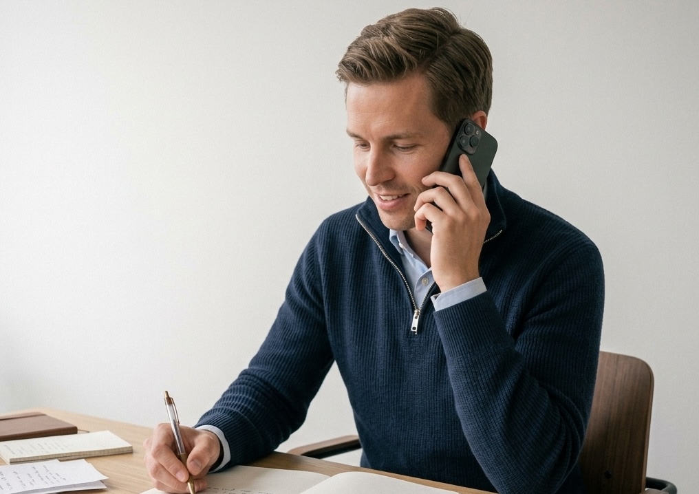 Rådgivare i telefonsamtal med en kund